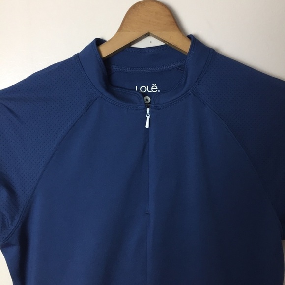 [Lole] Blue Short Sleeve Quarter Zip Athletic Top - Picture 3 of 12